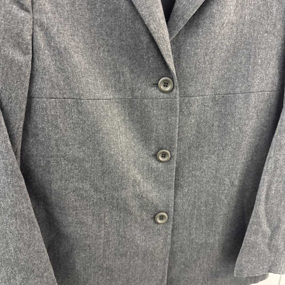 Vintage LL Bean Wool Blazer Jacket Womens Size 4 Grey Business Casual 3 Button - Picture 3 of 10
